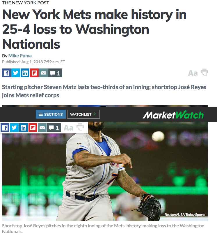 New York Mets make history in 25-4 loss to Washington Nationals