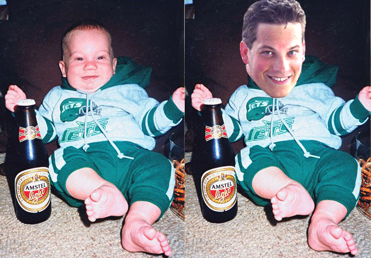 Evan Achiron then and now Jets fan