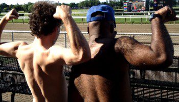 The Public Professor and Junoir Blaber pose-off at Belmont