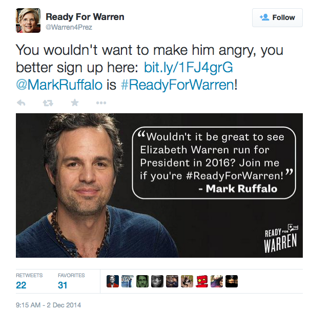 Mark Ruffalo and Elizabeth Warren