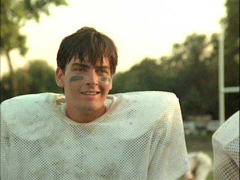 Charlie played football in "Lucas," making him a cinematic two-sport star.