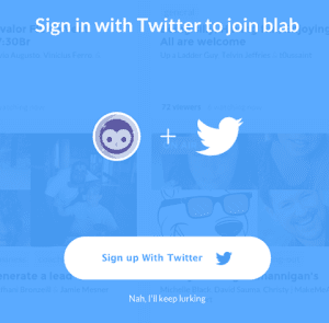 Sign-in unless your twitter handle is my name