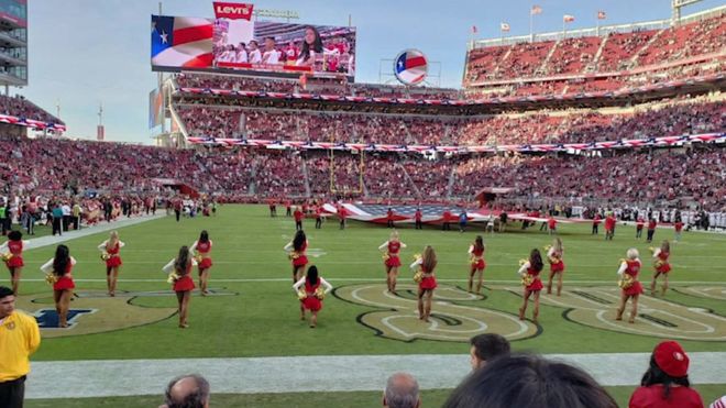 Cheesy Bruin's FREE NFL Picks, NFL Cheerleader kneels for anthem