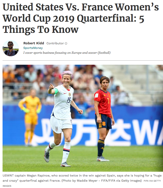 Meet_The_Matts, Forbes, United States Vs France Women’s World Cup 2019 Quarterfinal