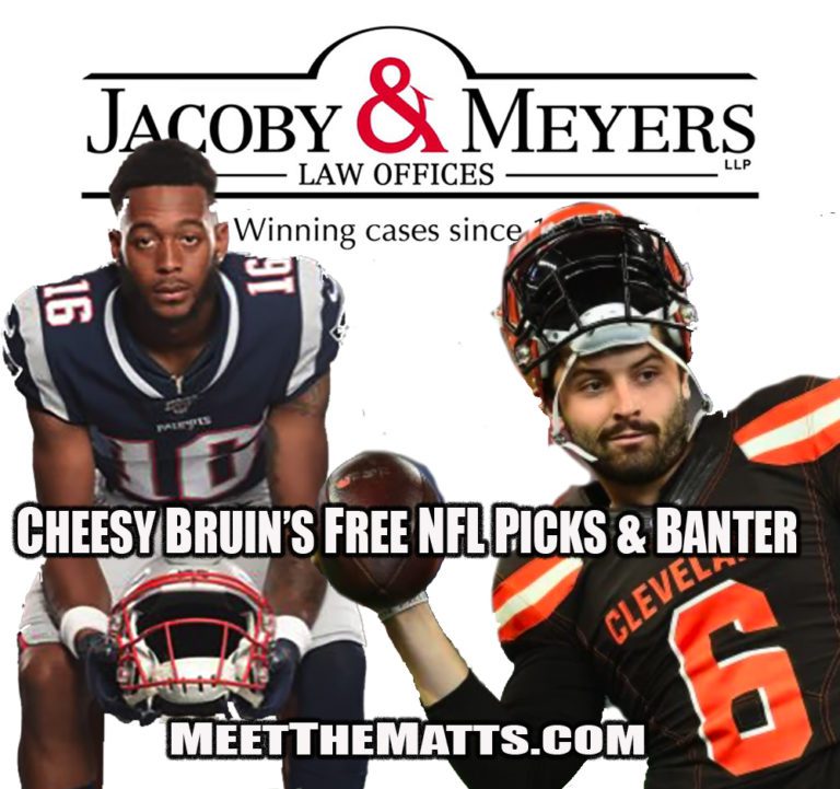 Jakobi Meyer, Baker_Mayfield, Free NFL Picks, Meet_The_Matts, Cheesy_Bruin, Cowboys