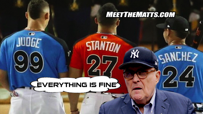 Aaron Boone, Gary Sanchez, Giancarlo Stanton, Yankees, Rudy Guiliani, Jacob deGrom, Ward-Calhoun, Meet-The-Matts