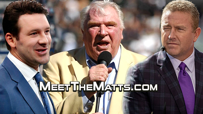 Tony Romo, John Madden, Kirk Herbstreit, Phil Simms, Dan Fouts, Bills, Patriots, Cam James, Meet The Matts