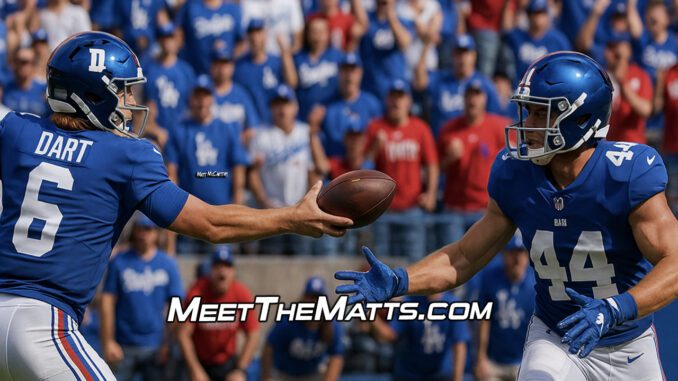 Giants, Dodgers, Blue Jays, Jaxson Dart, Cam Skattebo, nfl, mlb, Meet The Matts, Jacob Sternberg, GOOGLE