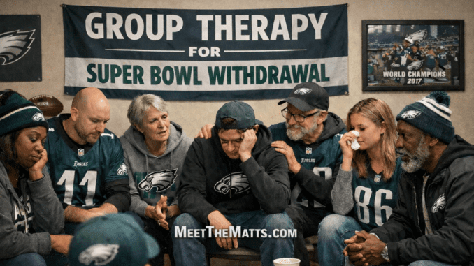 Eagles Fans, Group Therapy, Super Bowl, NFL, Buddy Diaz, Meet The Matts, google
