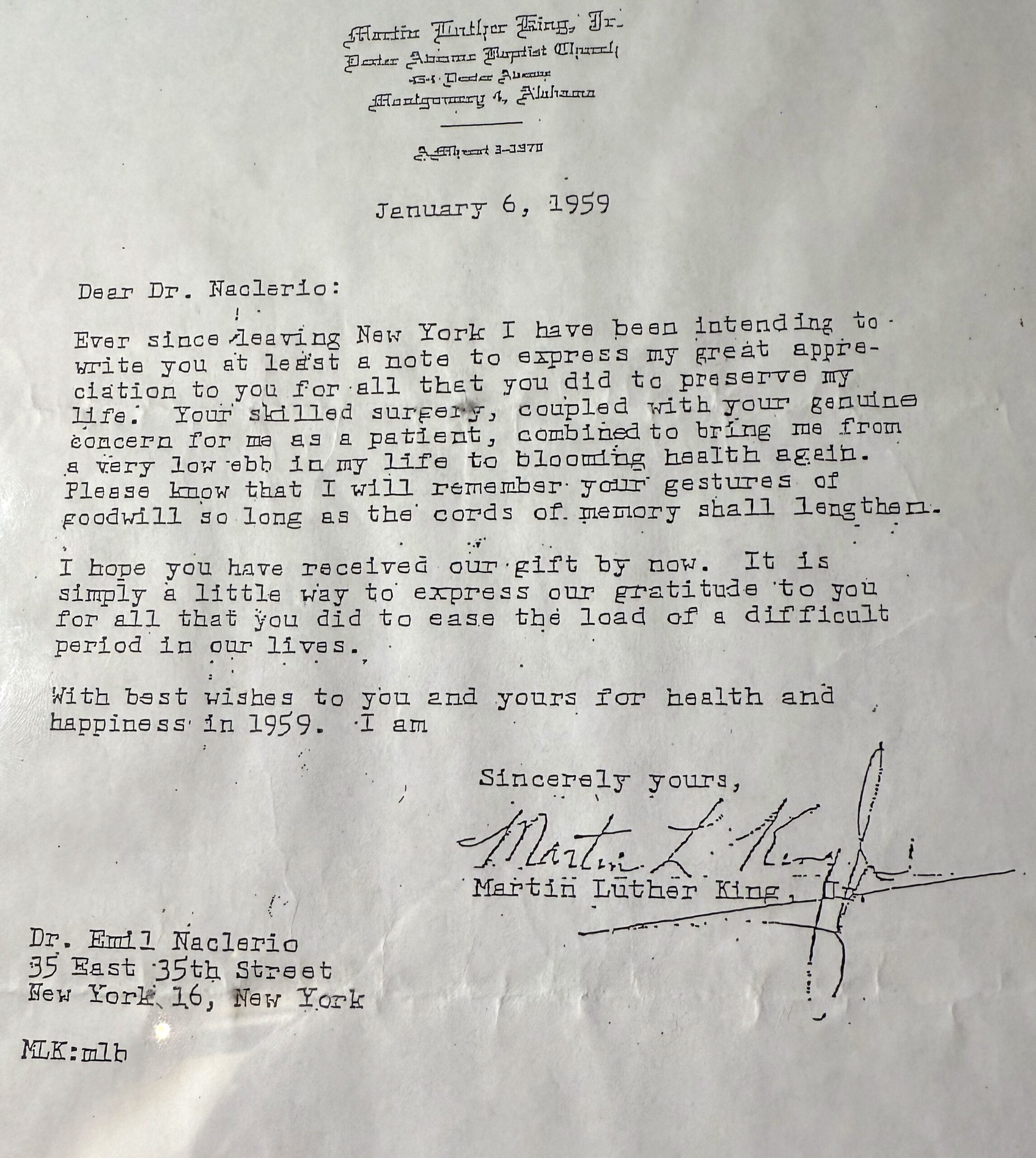 Martin Luther King letter